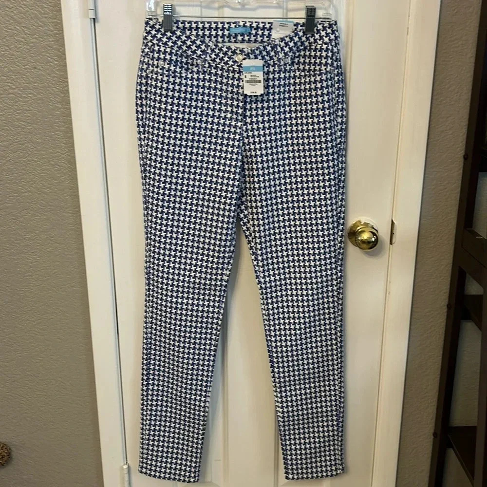 J McLaughlin Women’s (6) Lexi Jeans Navy/Blue Midi Quotation Stretch Cotton NWT